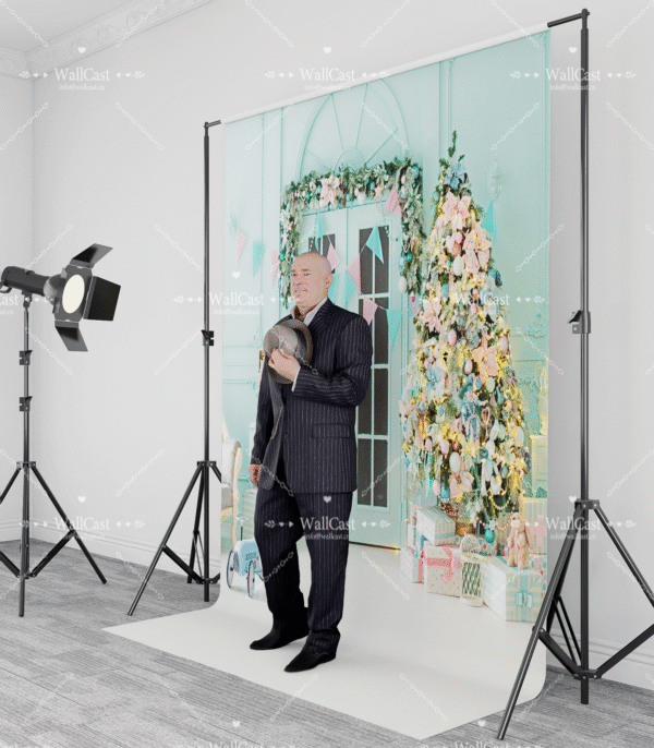 2 Mint Green Christmas Pet Photography Backdrop