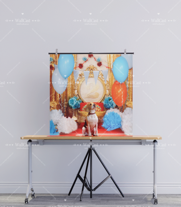 Pawsome Anniversary Gala Pet Celebration Backdrop Dog 2nd Anniversary Photography Cat Party Decor Luxury Pet Photo Gold Theme Anniversary Background