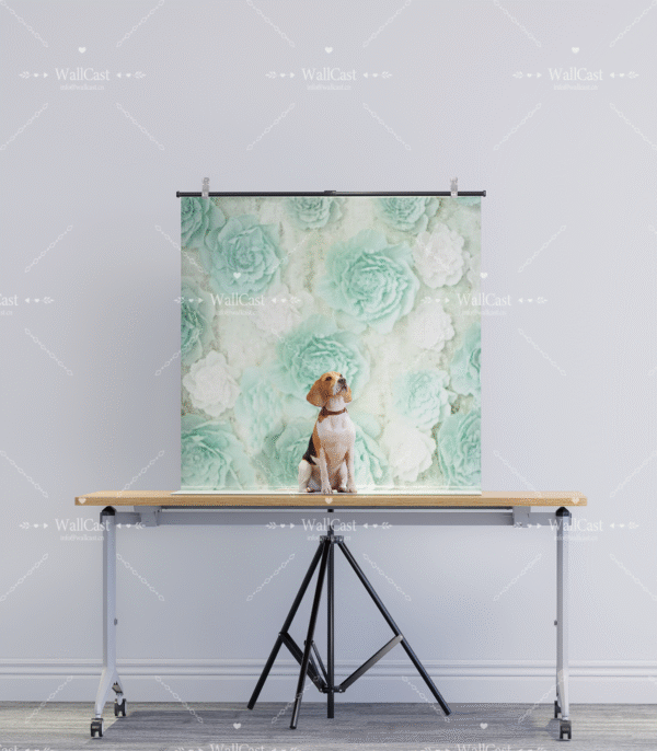 2_2 Mint Green Floral Pet Photography Backdrop