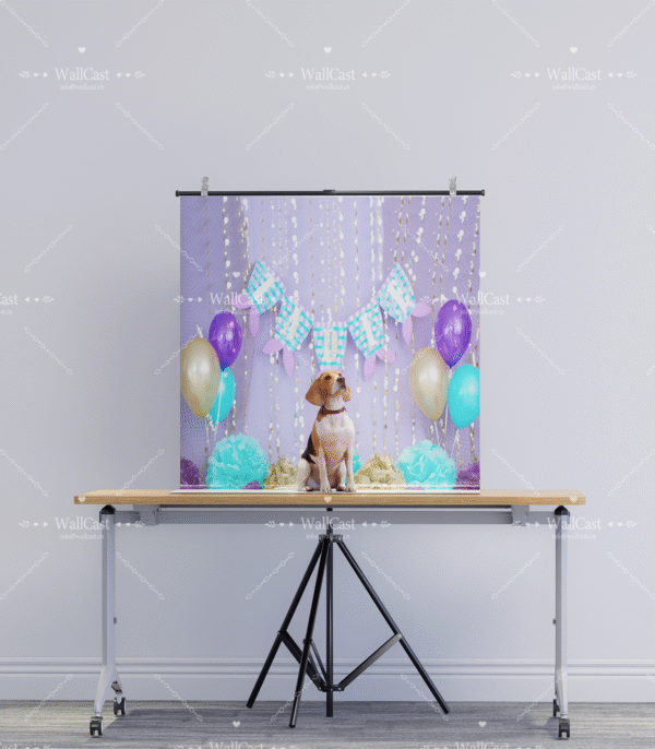 2_2 Purple Teal Balloon Pet Photography Backdrop