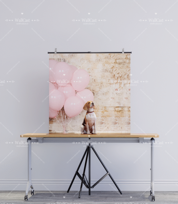 2_2 Pink Balloon Brick Pet Photography Backdrop