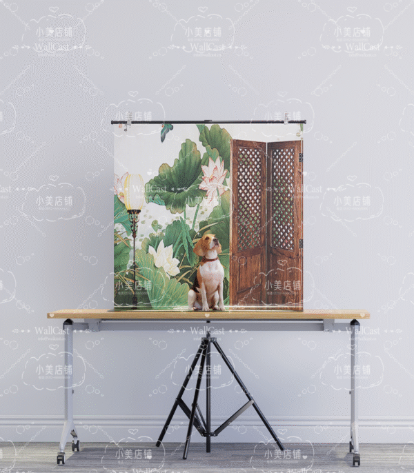 2_2 Chinese Lotus Pet Photography Backdrop