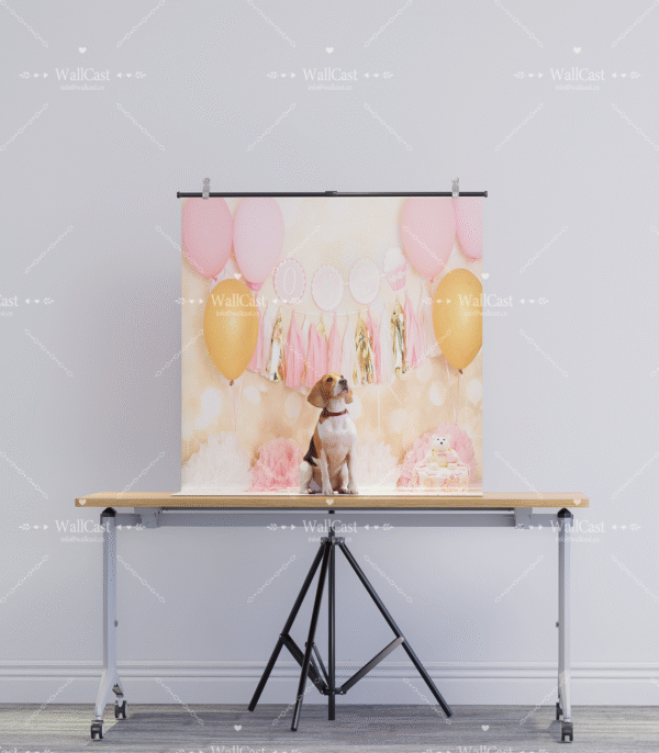 2_2 Pink Gold One Pet Birthday Photography Backdrop