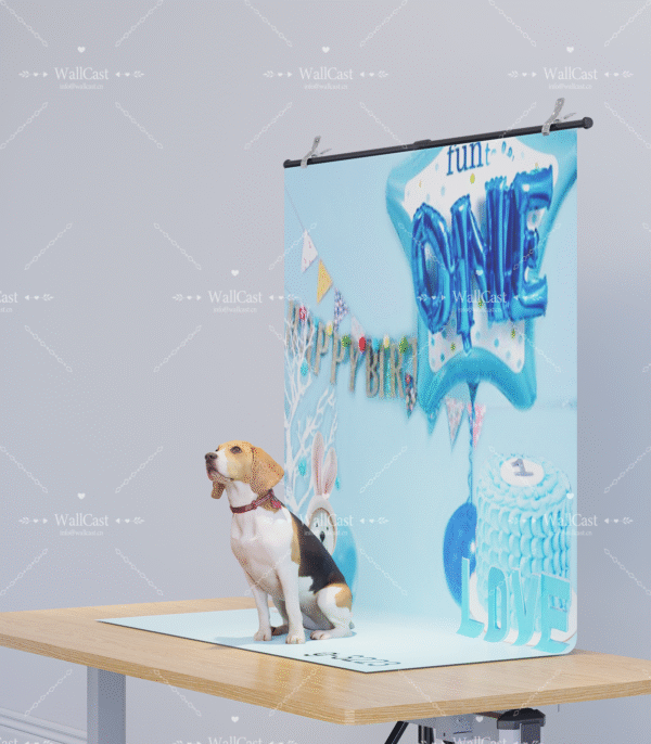 Azure Love Birthday Bash Blue Birthday Pet Backdrop Love Theme Dog Photography Cat Birthday Party Decor With Cake Prop Pet Photo Cozy Pet Photography