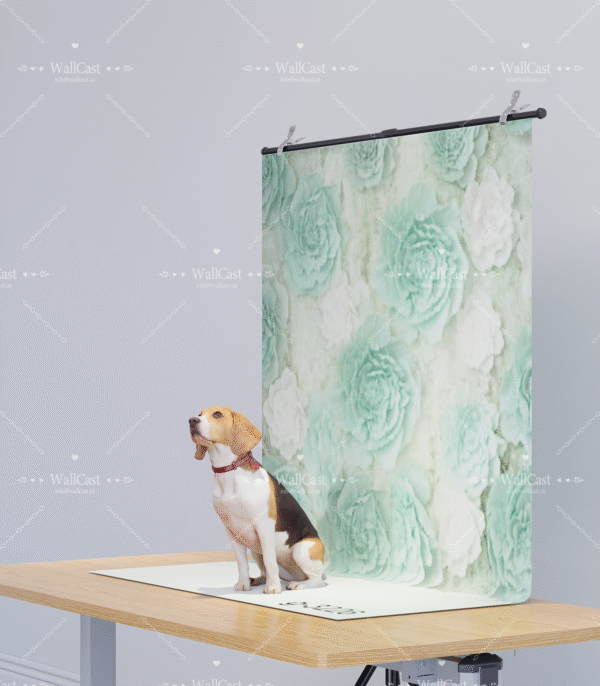 Pastel Paws Flower Wall Instagram Style Pet Backdrop Green White Floral Dog Photo Cat Flower Wall Prop Influencer Pet Photography Background Minimalist Photo Cloth