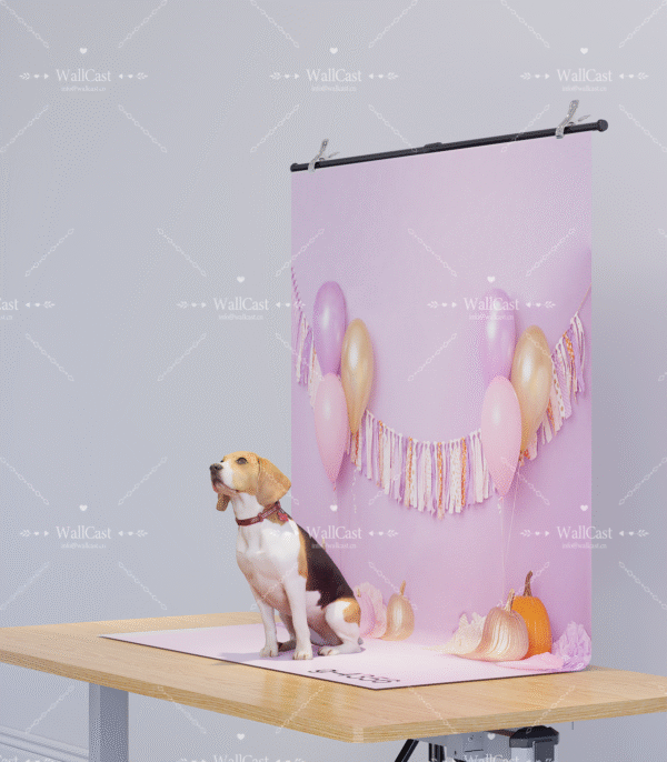 Blossom & Balloon Paws Celebration Flower Balloon Pet Backdrop Celebration Dog Photography Cozy Cat Photo Romantic Pet Shooting Festival Party Background