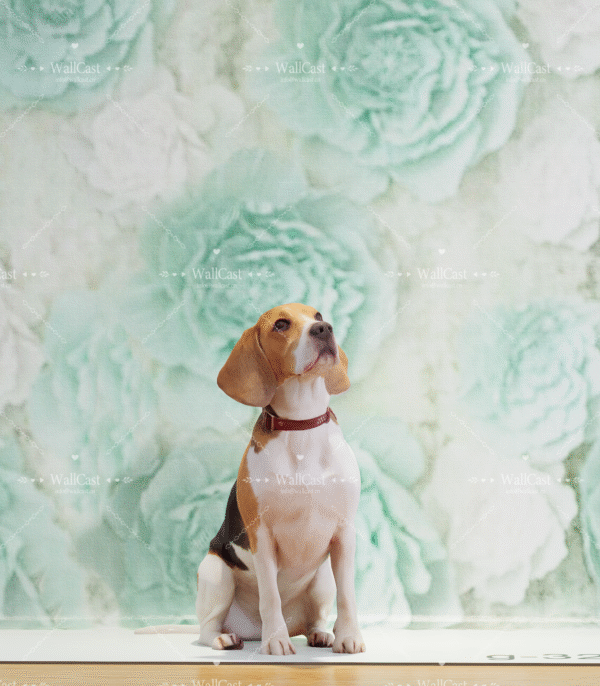 4_2 Mint Green Floral Pet Photography Backdrop