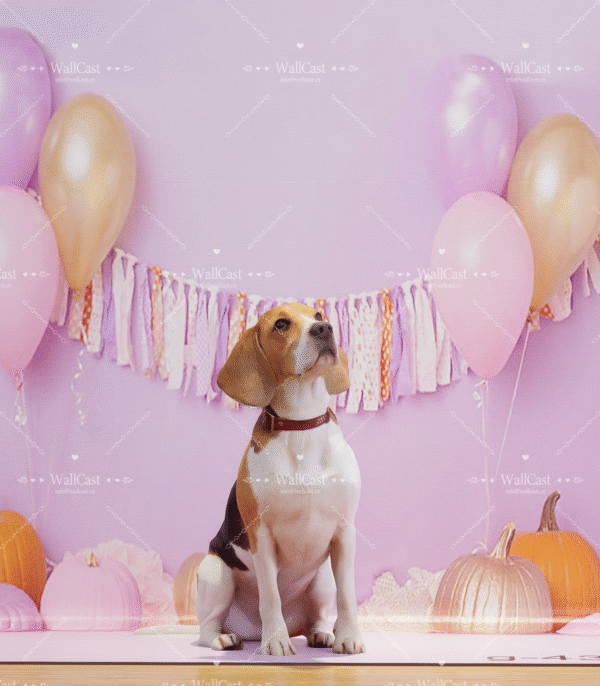 4_2 Lavender Pumpkin Balloon Pet Photography Backdrop