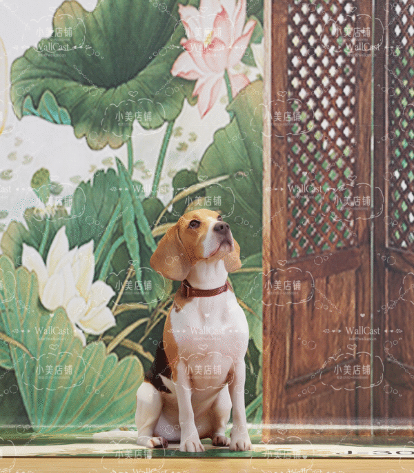 4_2 Chinese Lotus Pet Photography Backdrop