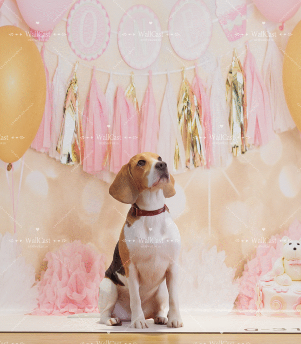 4_2 Pink Gold One Pet Birthday Photography Backdrop