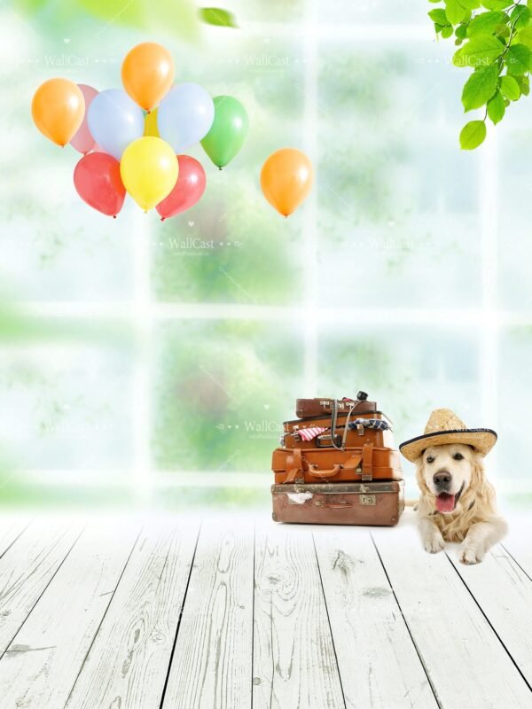 Traveling Pets with Balloons Traveling Pets with Balloons