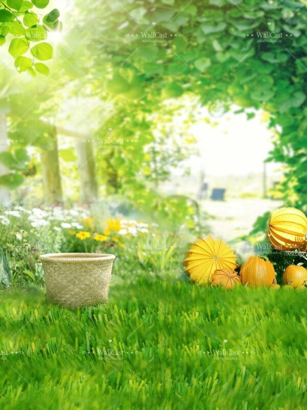 Emerald Garden Charm Emerald Garden Pet Photography Backdrop by WallCast – Fresh Outdoor-Themed Pet Photography Background