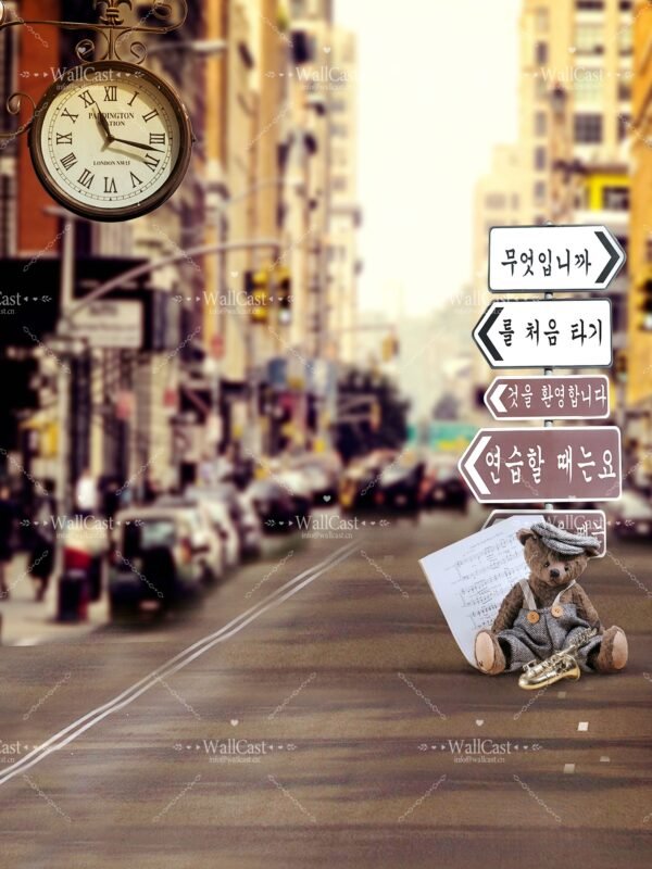 Urban Exploration Vibe Urban Retro Pet Photography Backdrop by WallCast – City Street-Themed Pet Photography Live Streaming Background