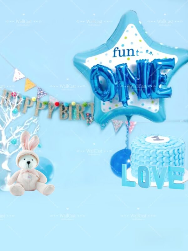 Blue Bunny Birthday Pet Photography Backdrop by WallCast – Fun One Party-Themed Pet Photography Background Blue Bunny Birthday Pet Photography Backdrop by WallCast – Fun One Party-Themed Pet Photography Background