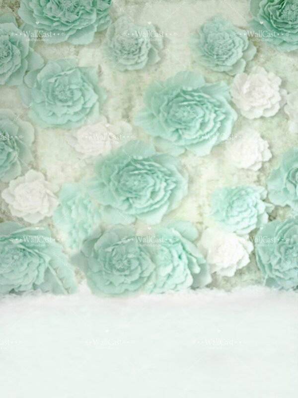 Mint Green Floral Pet Photography Backdrop by WallCast – Pastel Flower Wall-Themed Pet Photography Background Mint Green Floral Pet Photography Backdrop by WallCast – Pastel Flower Wall-Themed Pet Photography Background