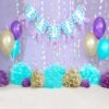 Purple Dreamy Scene Purple Teal Balloon Pet Photography Backdrop by WallCast – Dreamy Party-Themed Pet Photography Background