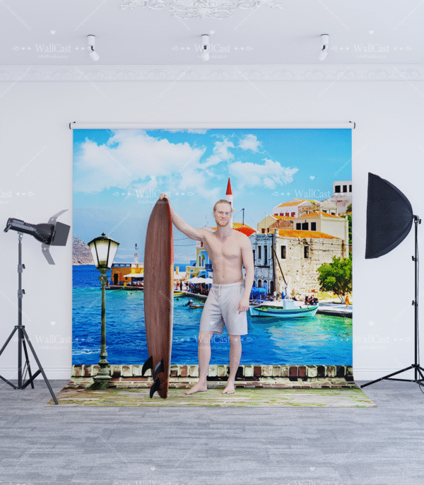 1_12 Mediterranean Coastal Town Photography Backdrop