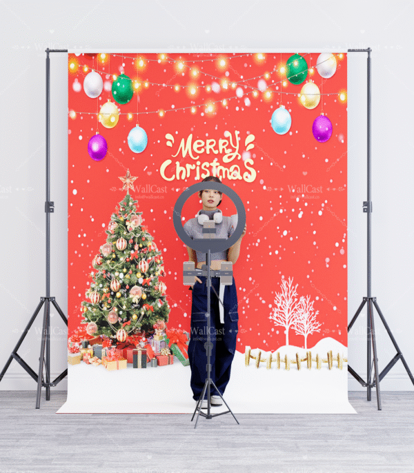 1_5 Red Merry Christmas Photography Backdrop