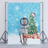 1_6 Blue Snowy Christmas Tree Photography Backdrop