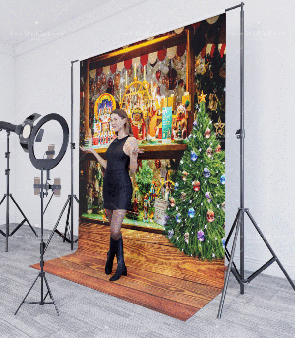 2_5 Vintage Christmas Market Decor Studio Backdrop
