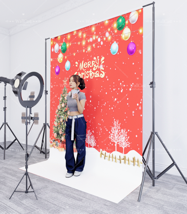 2_5 Red Merry Christmas Photography Backdrop
