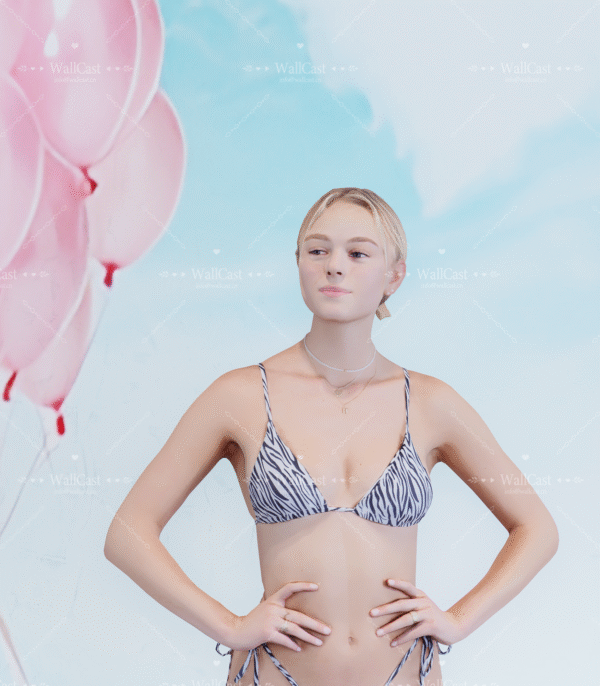 Beach Balloon Riding Beach Bicycle & Pink Balloon Photography Backdrop