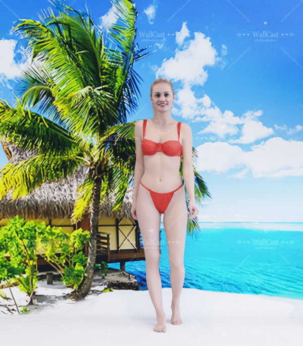 4_13 Tropical Beach Hut & Palm Tree Photography Backdrop