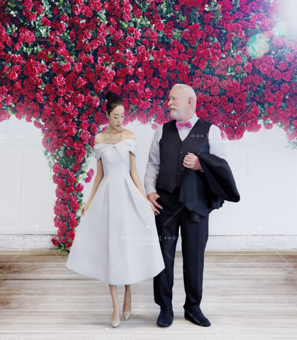 4_14 Red Rose Flower Waterfall Backdrop