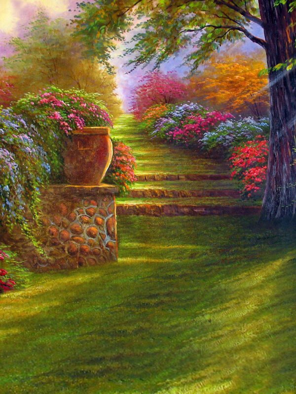 Enchanted Garden Pet Enchanted Garden Pet Photography Backdrop by WallCast – Floral Path-Themed Pet Photography Background