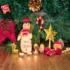 Yuletide Charm Aura Christmas Snowman Pet Photography Backdrop by WallCast – Yuletide-Themed Pet Photography Background
