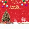 Joyful Christmas Scene Red Merry Christmas Photography Backdrop