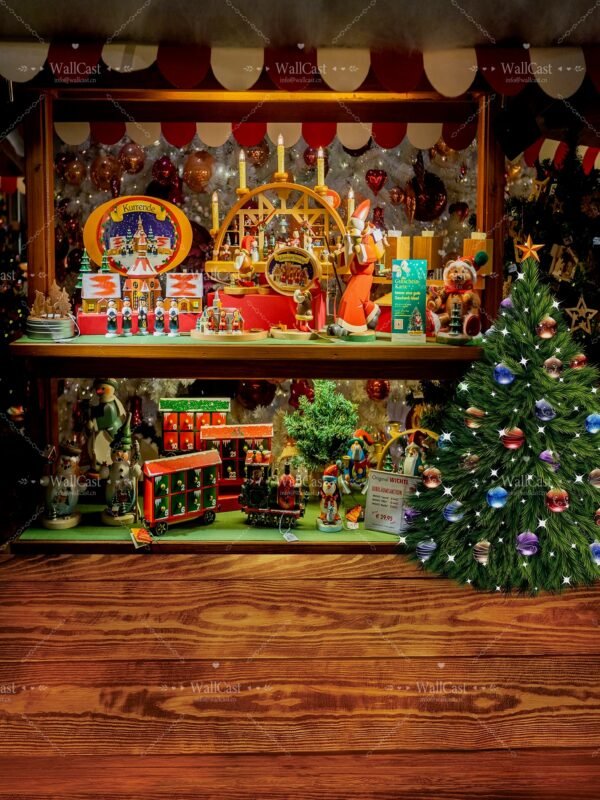 c-3320_副本 Vintage Christmas Market Decor Studio Backdrop