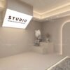 Elegant Art Realm Rest Place Beige Artistic Minimalist Studio Backdrop by WallCast – Soft Beige Studio Background for Art Toy Live Streaming & Creative Content