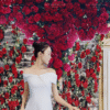 Vibrant Red Flower Wall Red Rose Floral Wall Backdrop