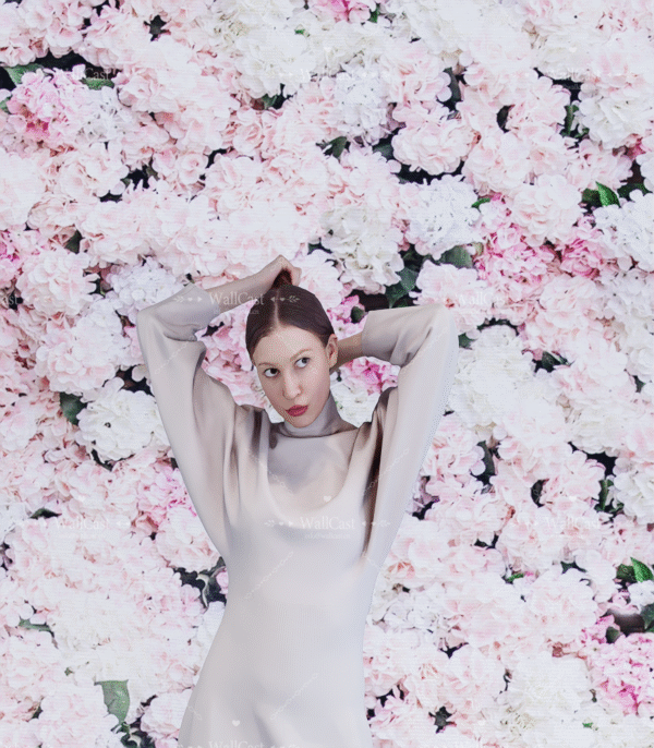 Sea of Flowers Fantasy Pink flower and grass field