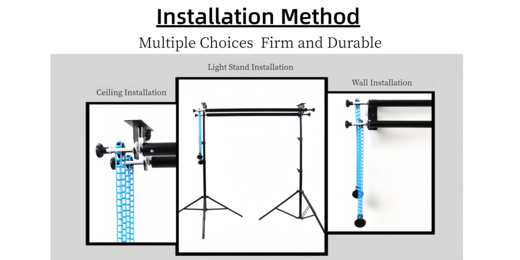 Manual Background Roller System - Multi-Install Adjustable for Studio & Live Streaming
