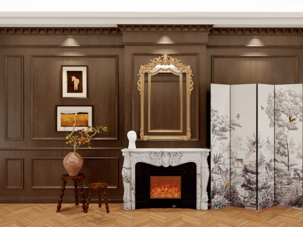 Corona Camera002(1) 拷贝 Dark Brown Ornate Panel & Botanical Screen Magnetic Backdrop