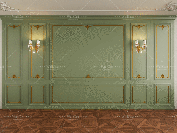 场景 1(2) Elegant Sage Green & Gold Accent Panel Magnetic Backdrop