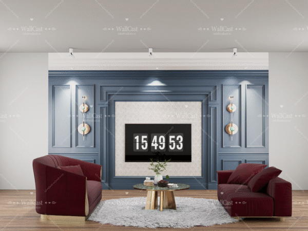 场景 1(27) Navy Blue & Beige Patterned Panel Magnetic Backdrop