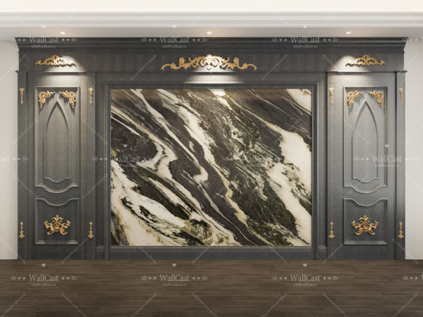 场景 1(7) 拷贝 Luxury Dark Wood & Gold-Accent Marble Magnetic Backdrop