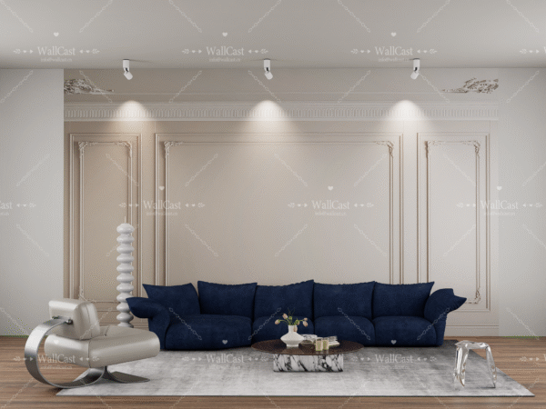 场景 2(4) Beige Ornate Panel Magnetic Backdrop - Classic Luxury for Home & Studio