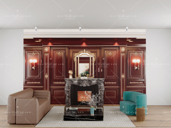 场景 3(1) Burgundy & Gold Ornate Panel Magnetic Backdrop