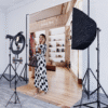 Light Luxury Retail Store Live Backdrop - Boutique-style live streaming setup featuring light wood tones, gold accents, and merchandise display shelves (shoes, bags) for fashion retail content Light Luxury Retail Store Live Backdrop - Boutique-style live streaming setup featuring light wood tones, gold accents, and merchandise display shelves (shoes, bags) for fashion retail content